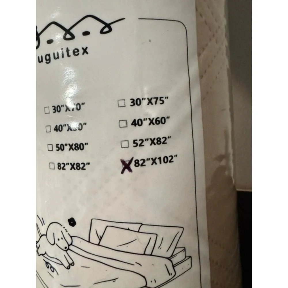 Fuguitex Pet Blanket Water Resistant Quilted Furniture Protector Tan 82x102 NEW